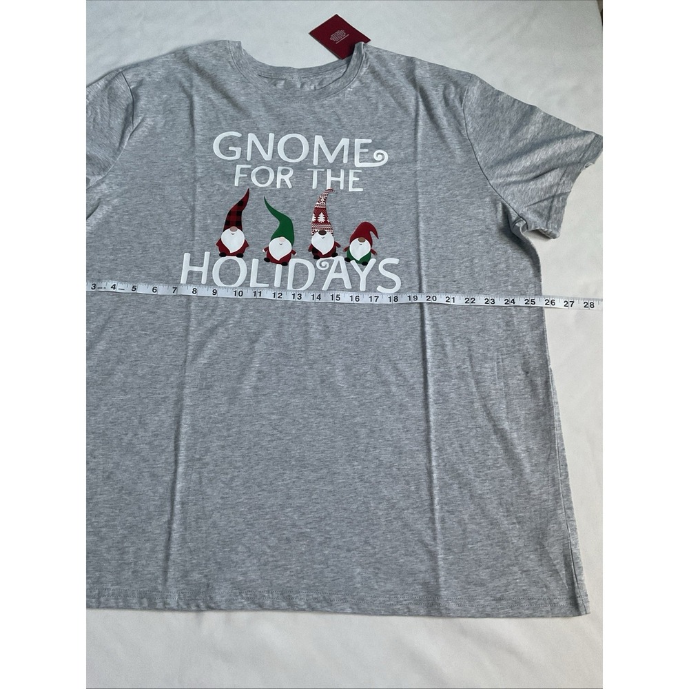 Wondershop Gnome For The Holidays Christmas T-Shirt Gray Size XXL - Picture 2 of 5